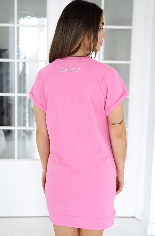 Karma Sweatshirt Dress - Pink