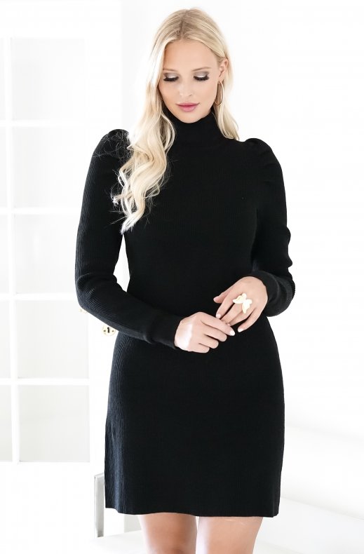 Remedy - Knitted Polo Dress - Black
